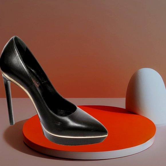 Calvin Klein Shoes - Calvin Klein Italic Collection Leather Platforms Heels